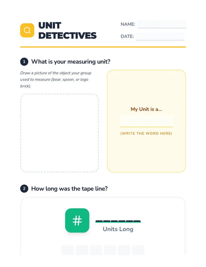 Unit Detectives Worksheet