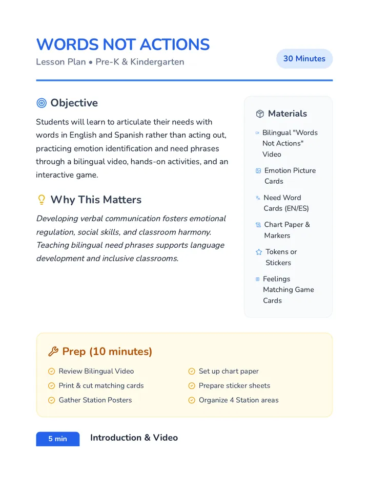 Speak Up Lesson Plan