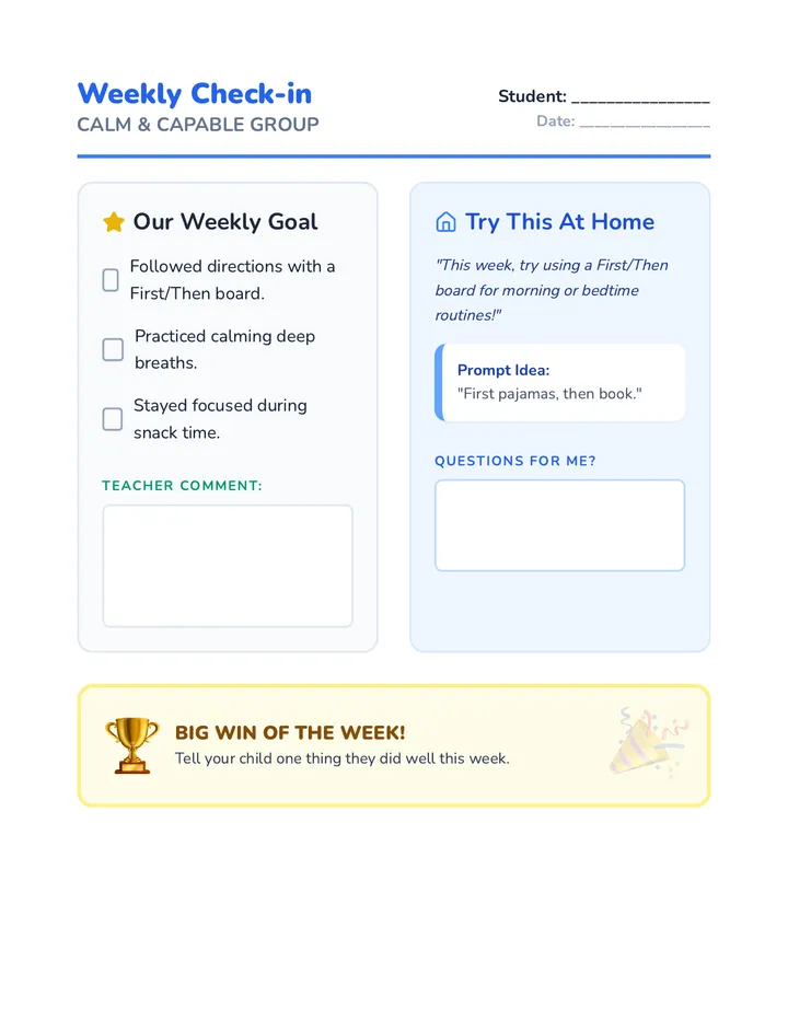 Weekly Check-in Note