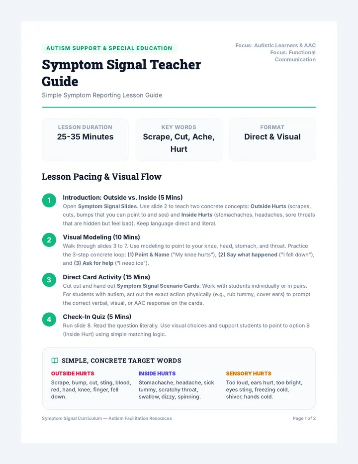 Symptom Signal Teacher Guide