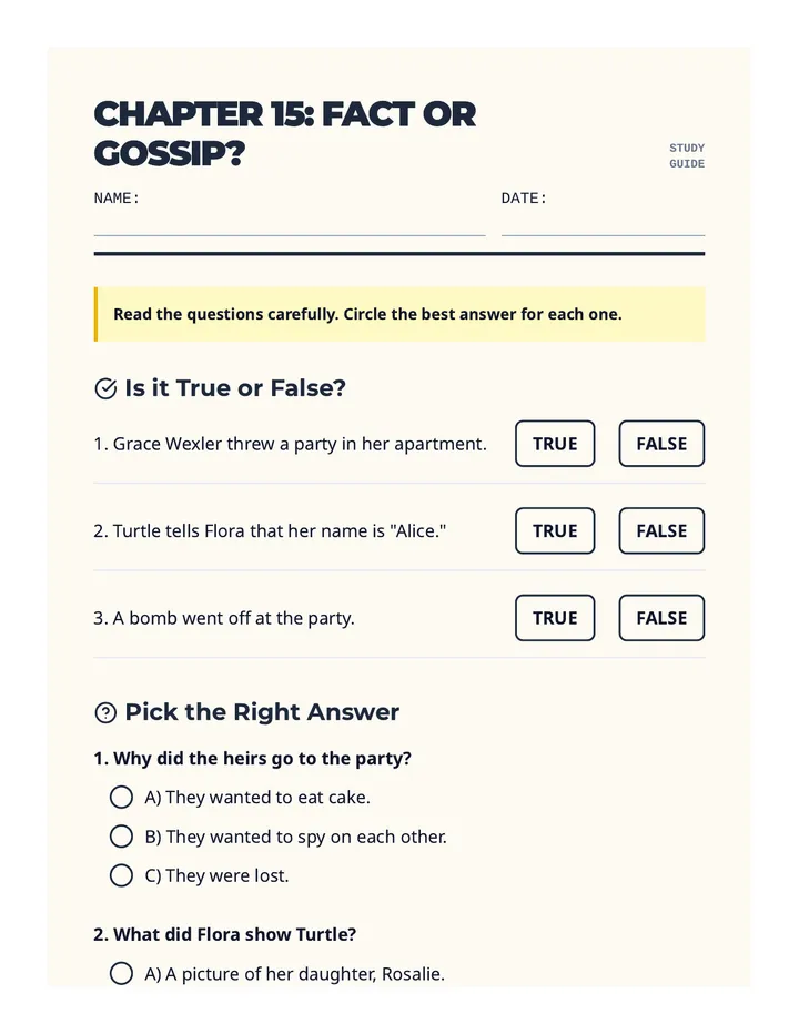 Fact and Gossip Worksheet