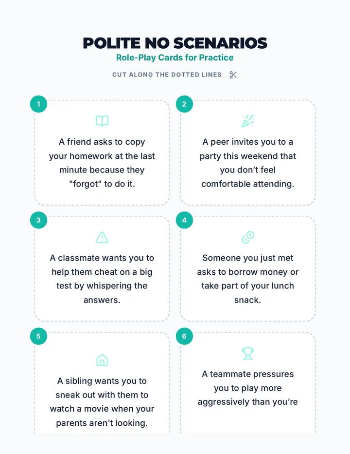 Polite No Scenario Cards