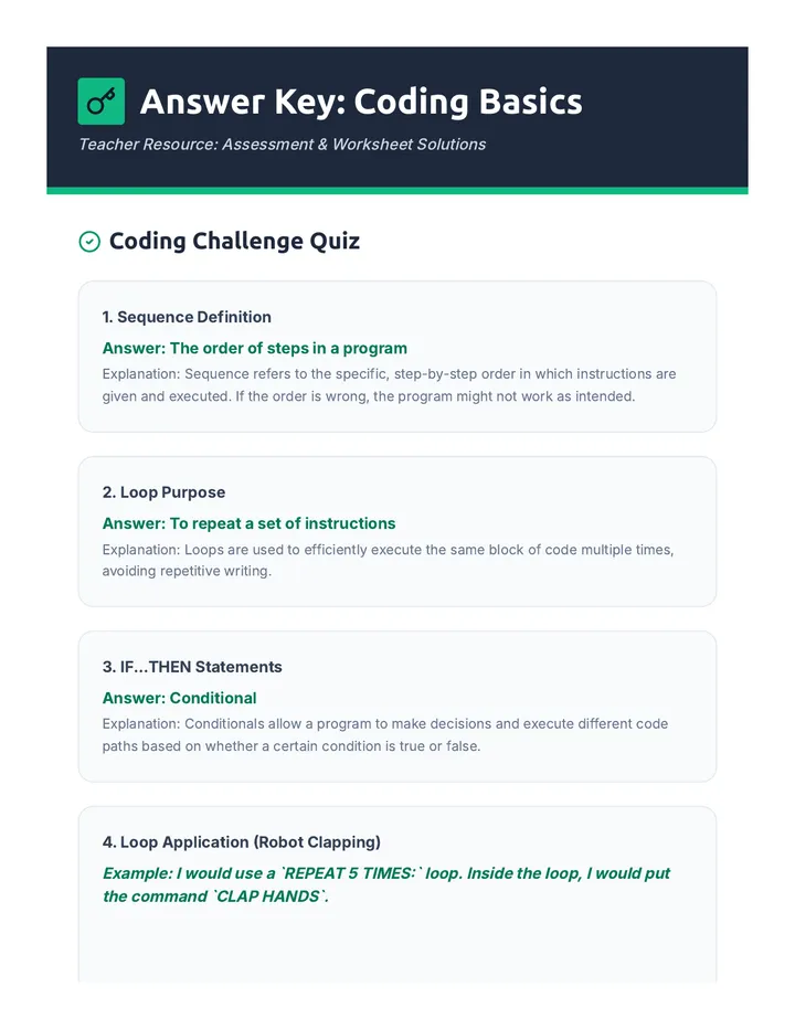 Answer Key: Coding Basics