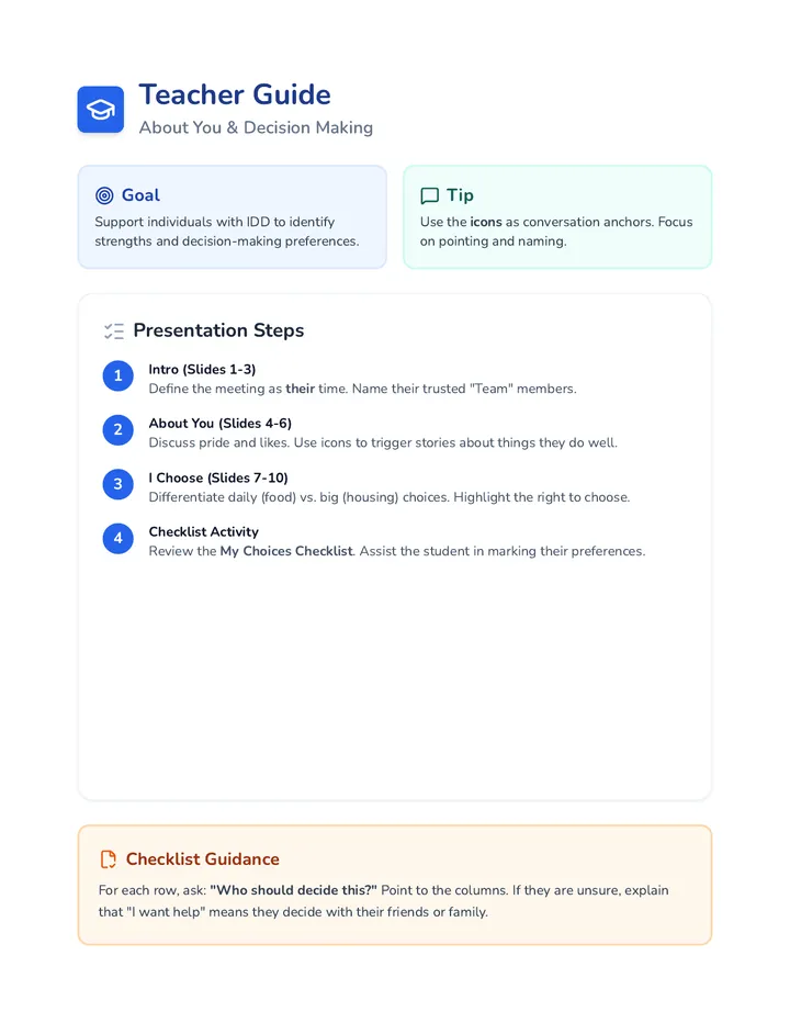 Planning My Way Teacher Guide