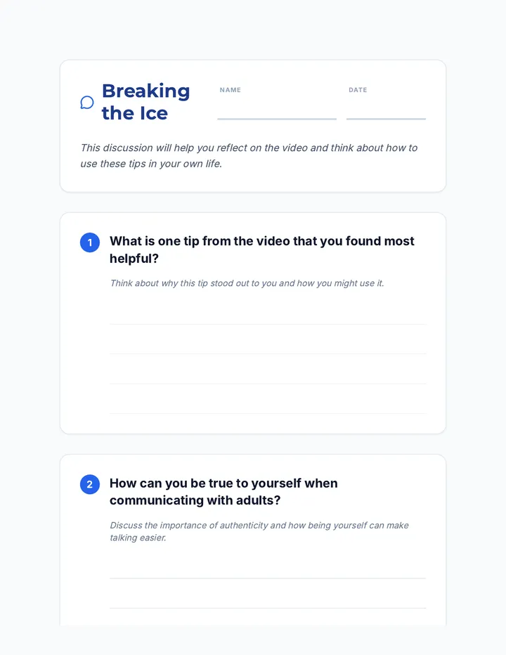 Breaking Ice Discussion Handout