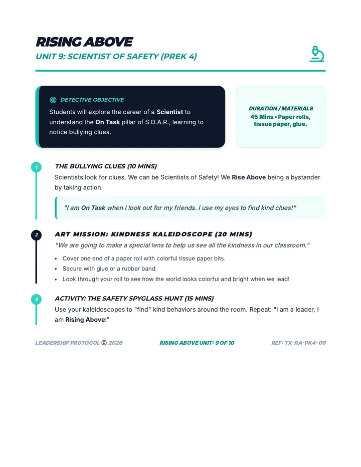 Rising Above Scientist Teacher Guide