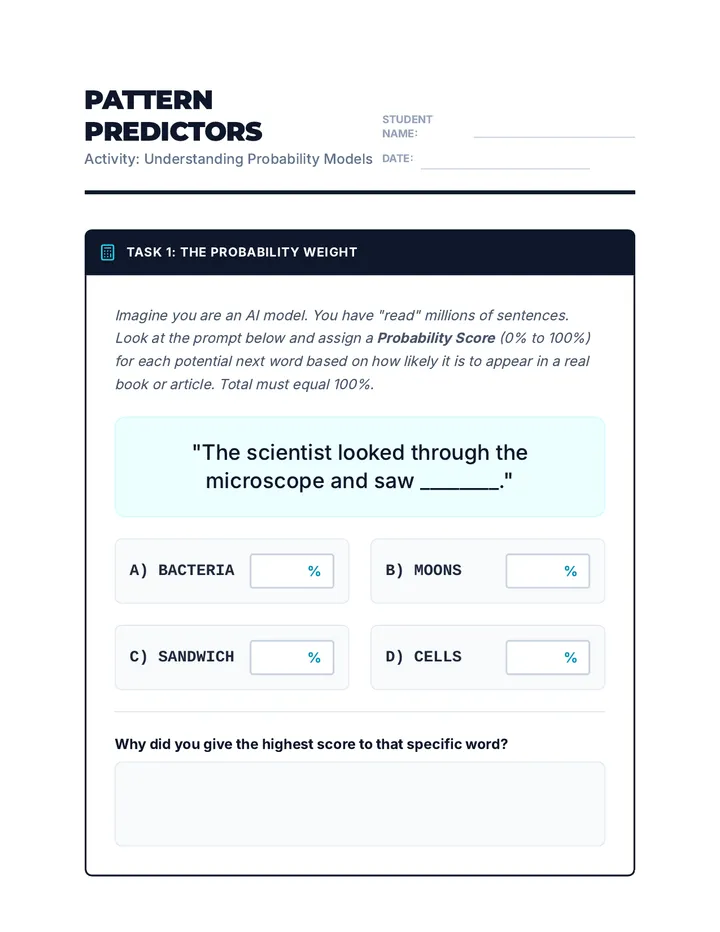 Pattern Predictors Worksheet