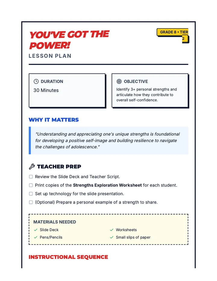 Power Lesson Plan