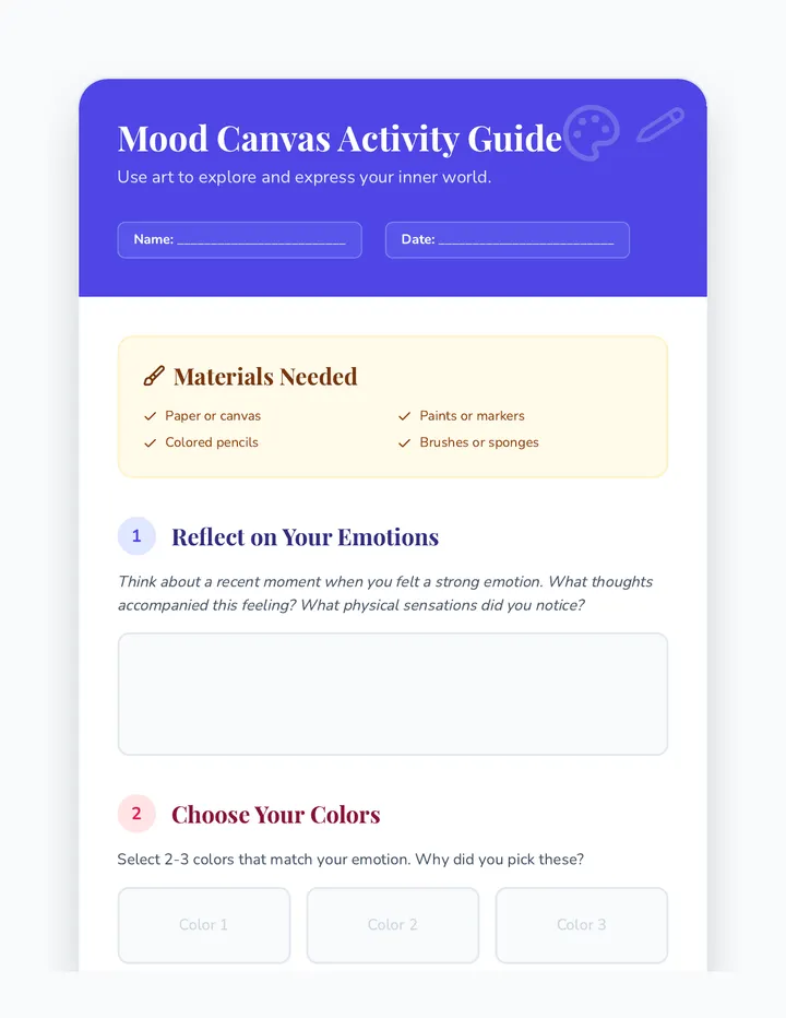 Mood Canvas Activity Guide