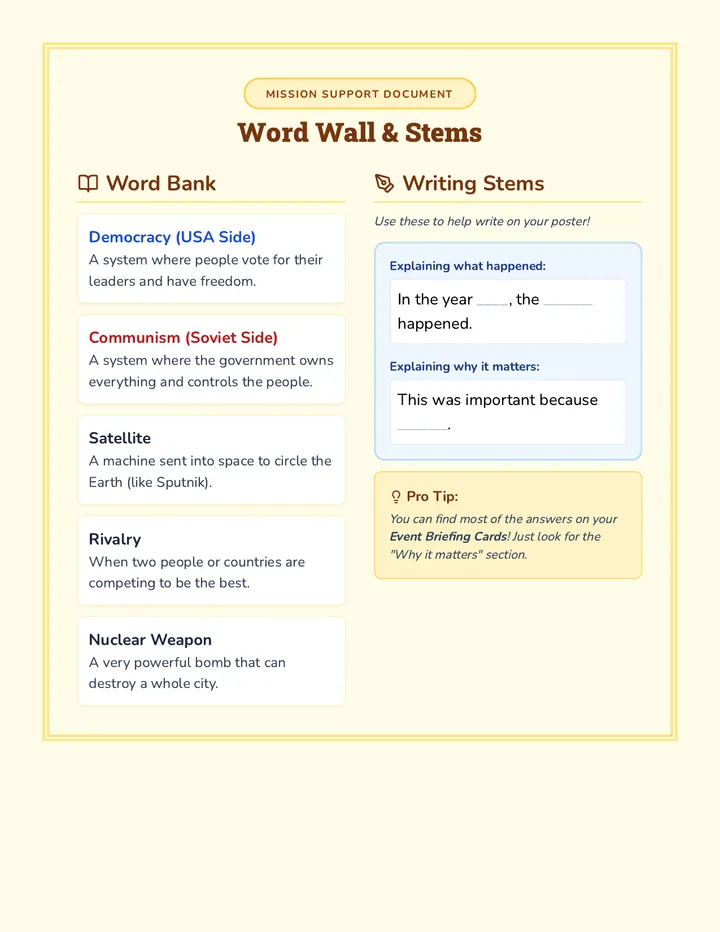 Word Wall & Stems Reference