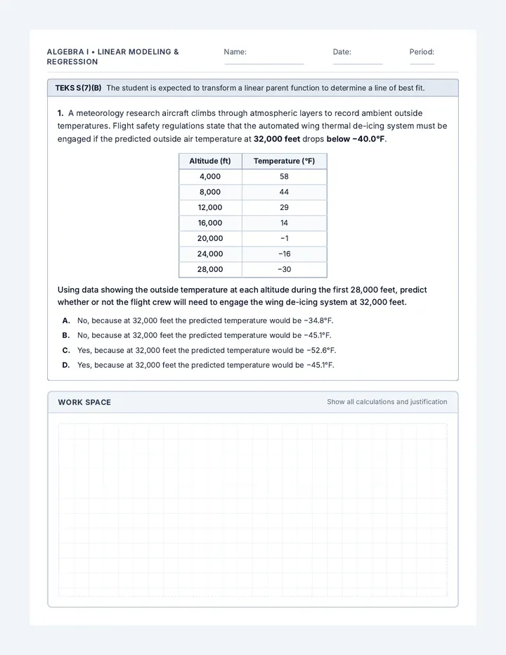 Line Fit Challenge Worksheet