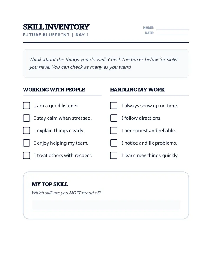 Skill Inventory Worksheet