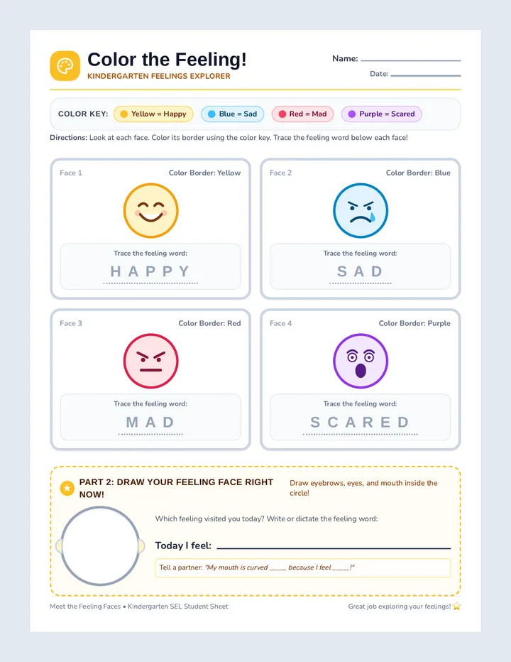 Color the Feeling Worksheet