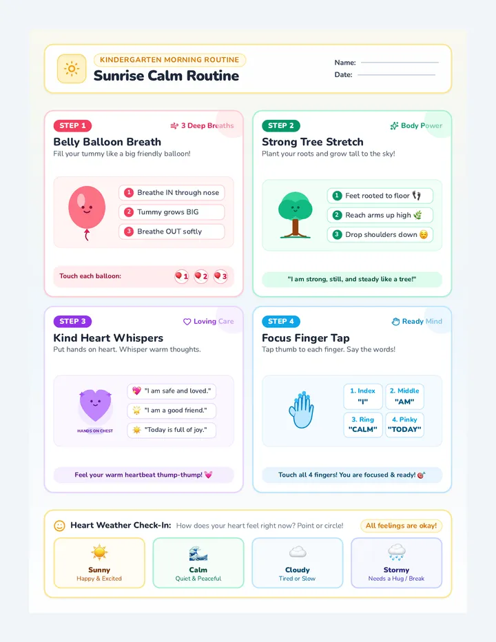 Sunrise Calm Routine Chart