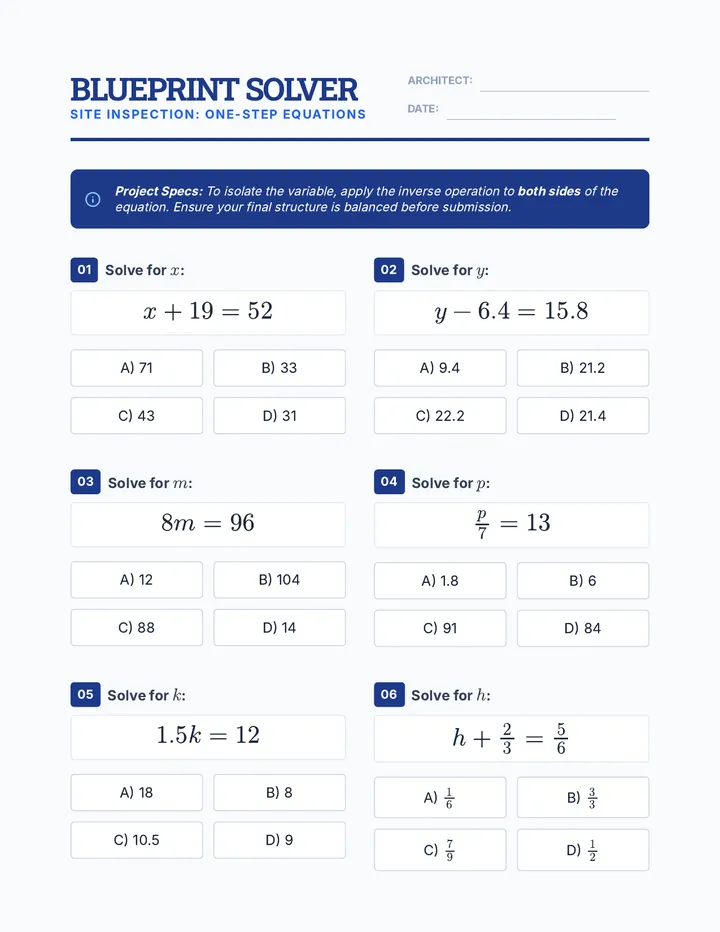 Blueprint Solver Worksheet