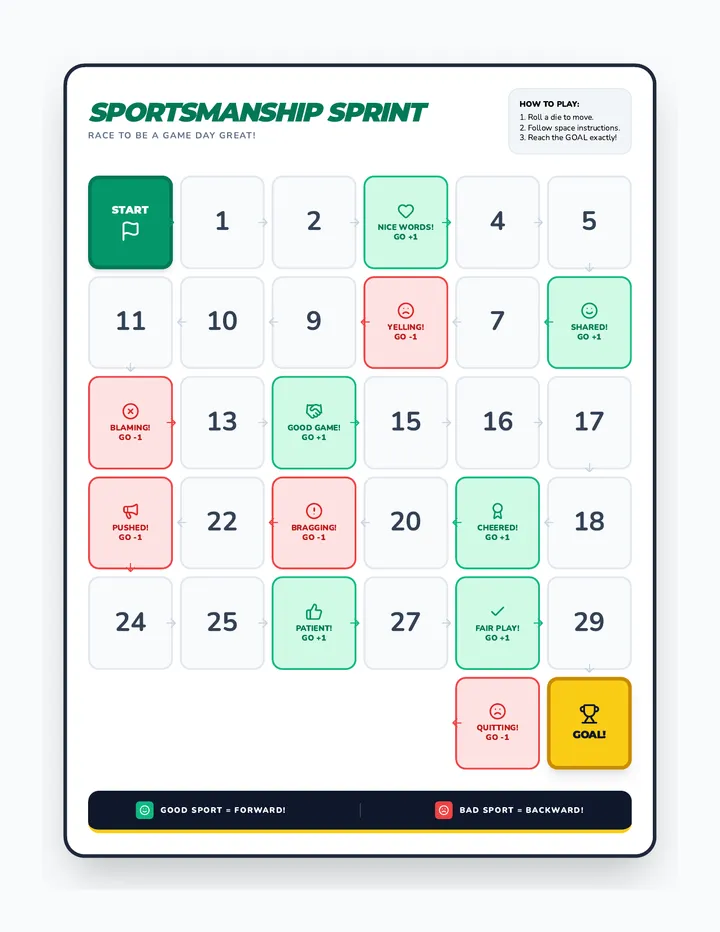 Sportsmanship Sprint Game Expanded
