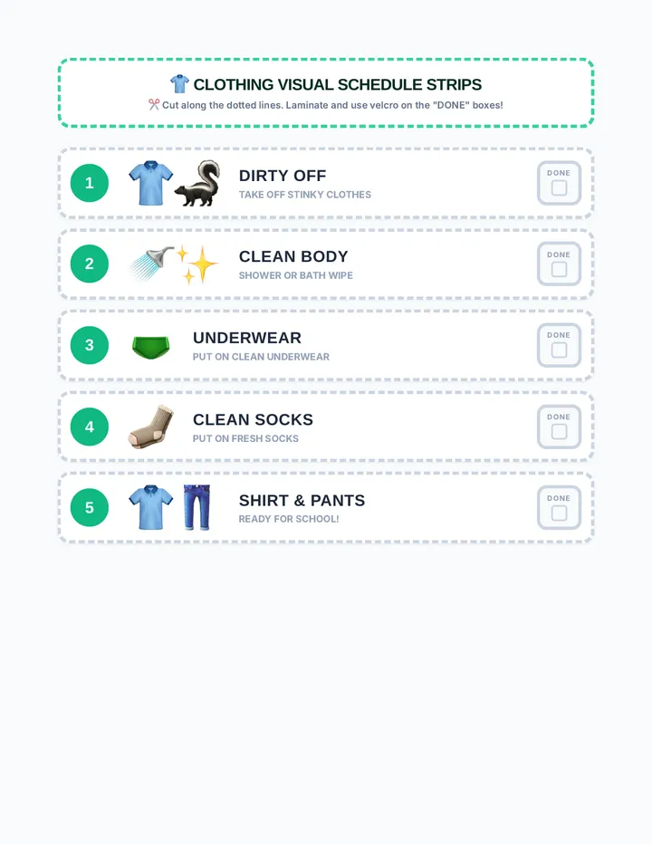 Clothing Schedule Strips