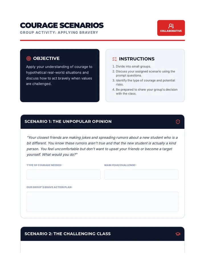 Activity Courage Scenarios