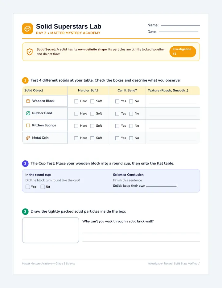 Solid Testers Worksheet