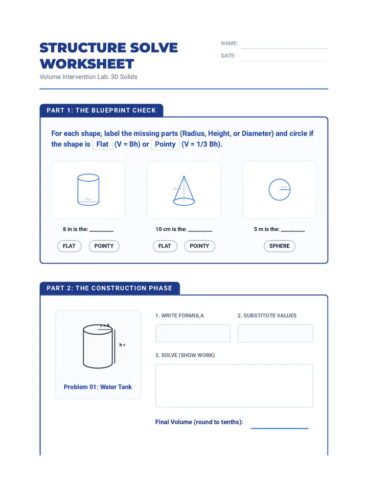 Structure Solve Worksheet