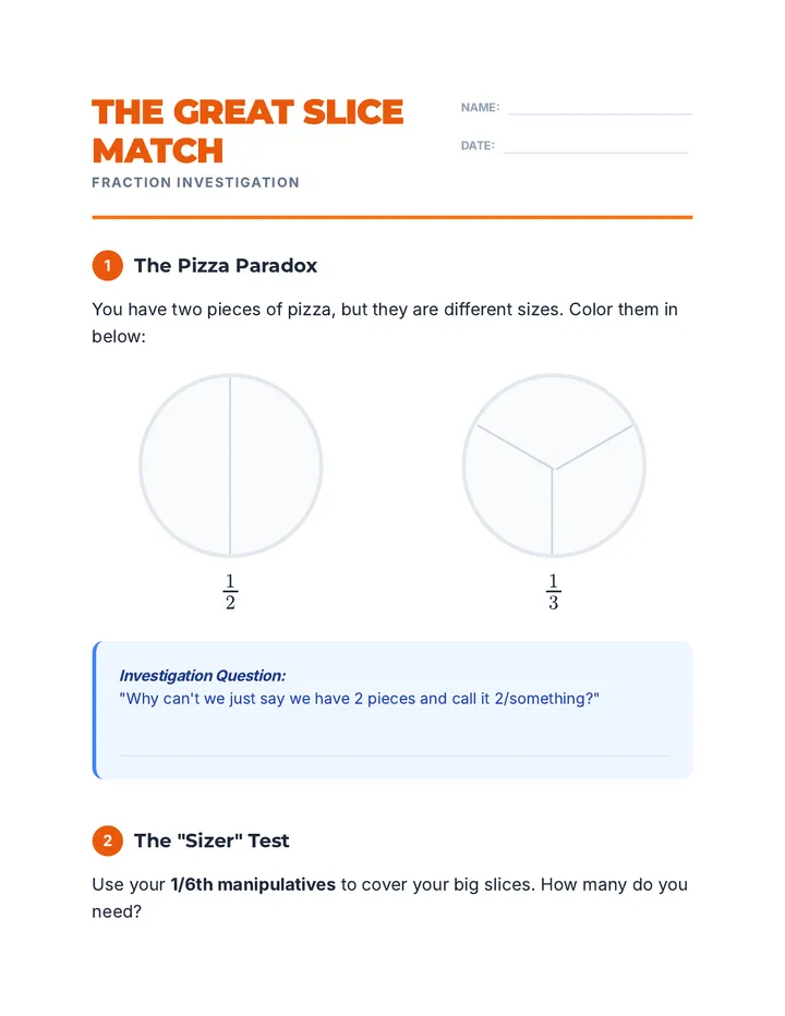 Slice Match Worksheet