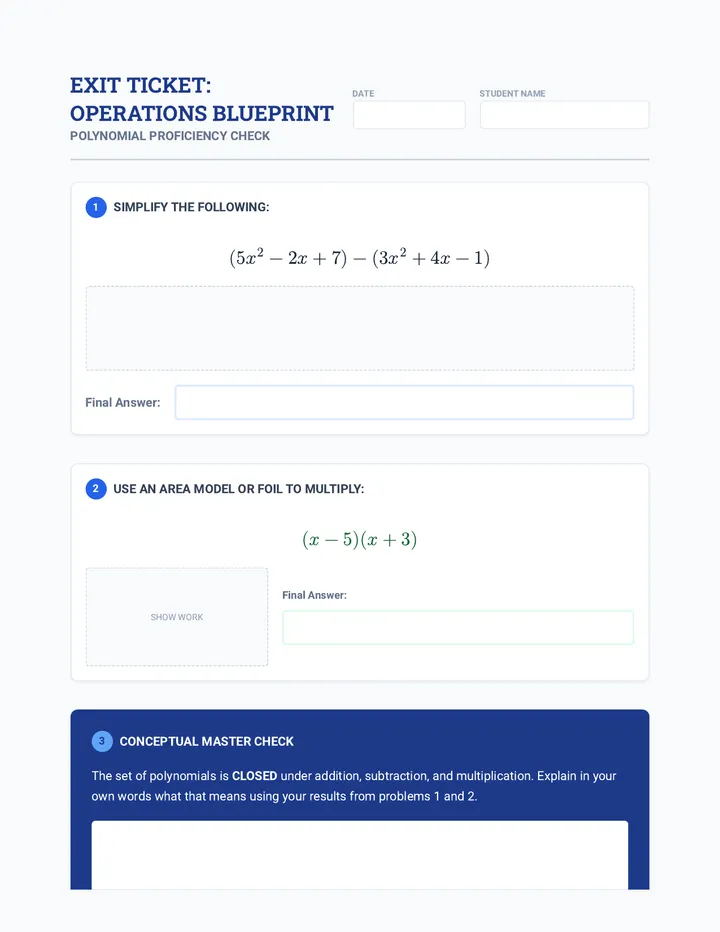 Operations Blueprint Exit Ticket