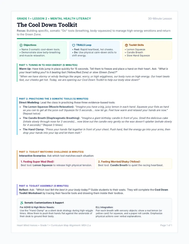 The Cool Down Toolkit Teacher Guide