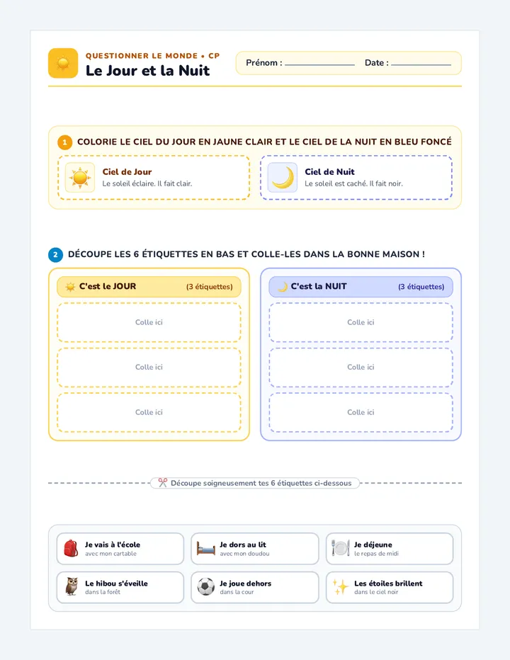 Soleil Étoiles Fiche Activité