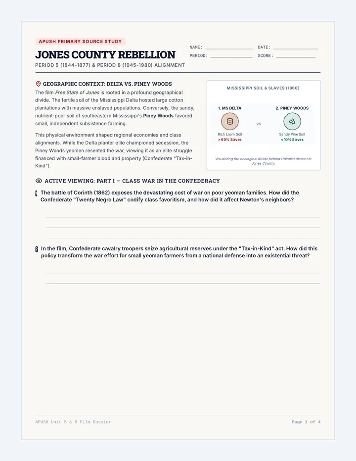 Jones Rebellion Worksheet page 1
