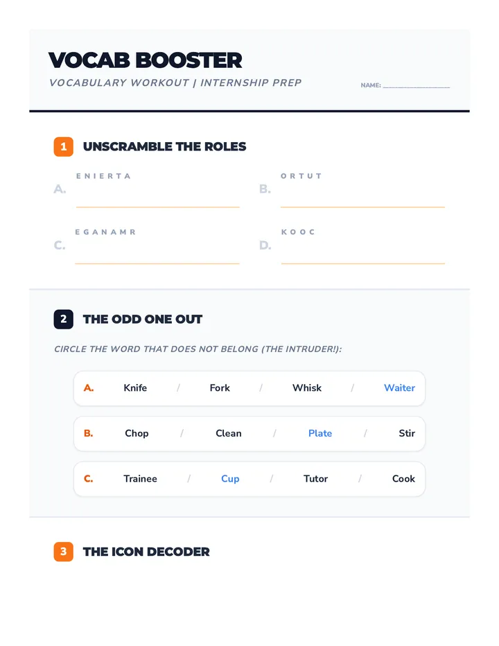 Vocational Vocabulary Booster