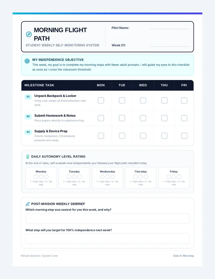 My Minute Tracker Worksheet
