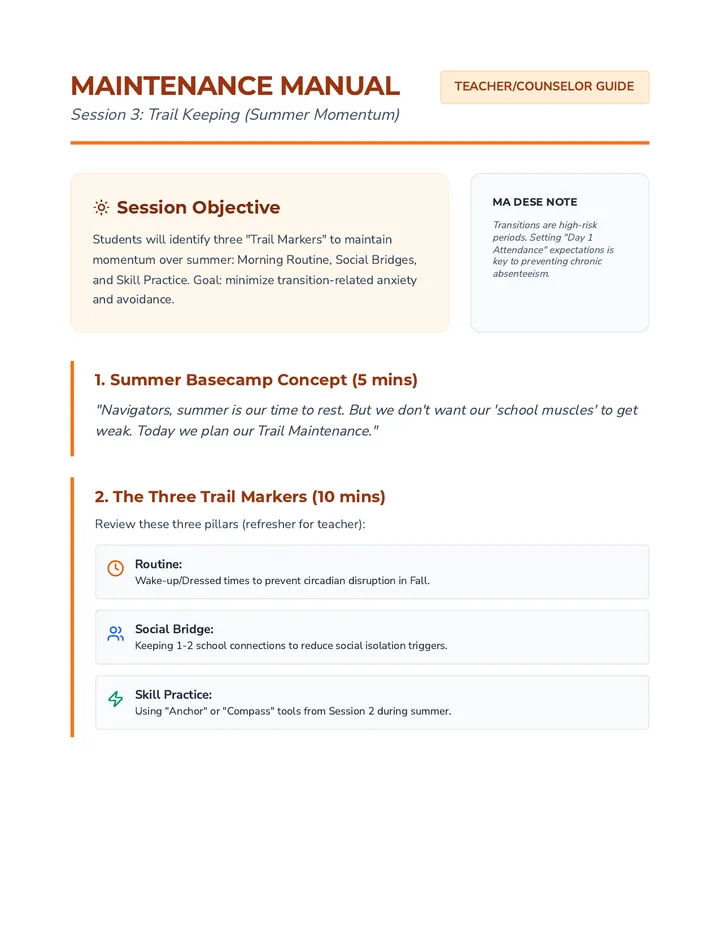 Trail Keeping Guide Teacher Resource