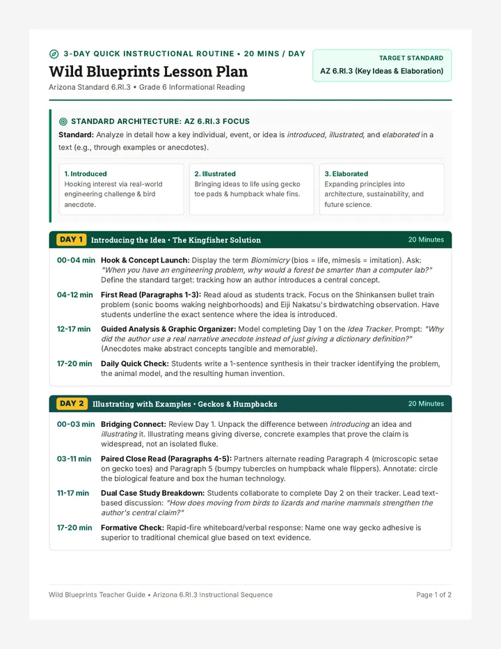 Wild Blueprints Lesson Plan