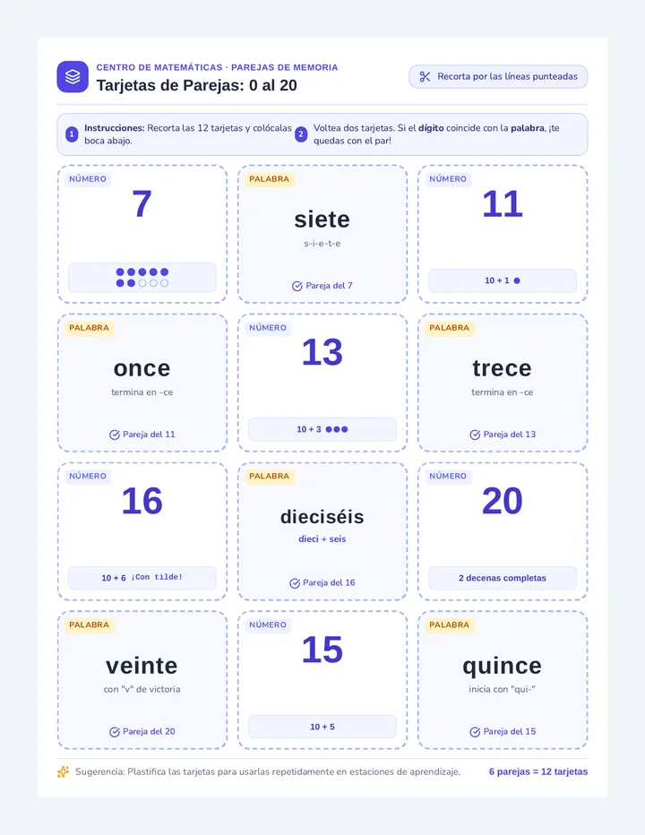 Parejas Brillantes Tarjetas de Emparejar