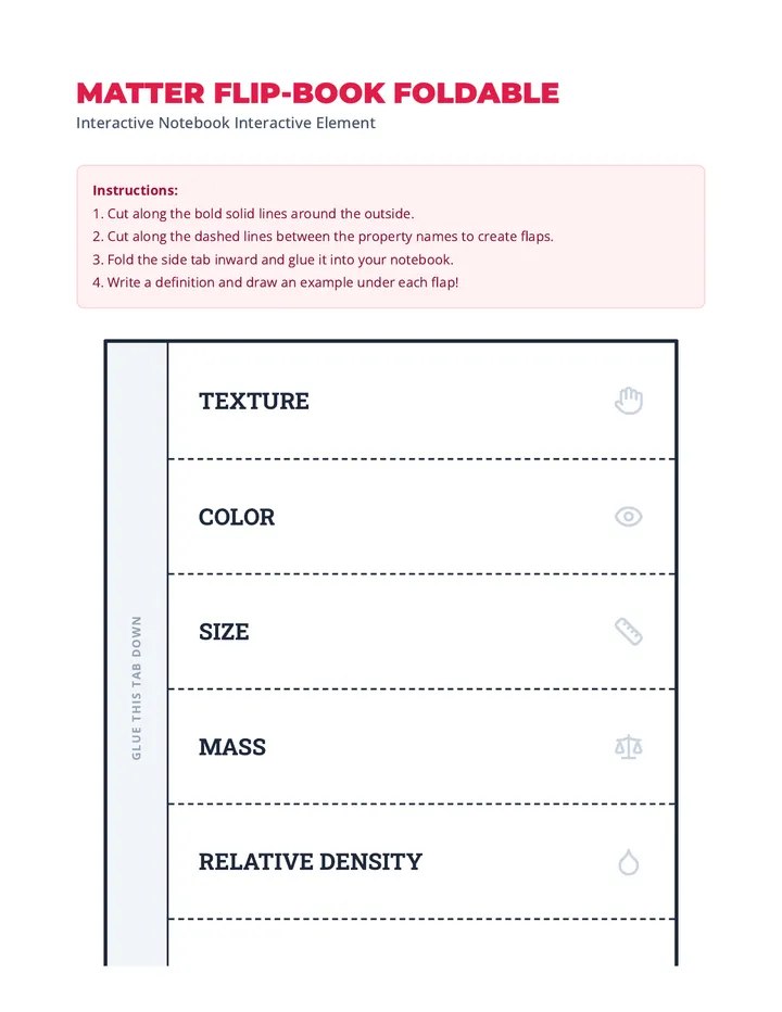 Matter Detectives Foldable Template
