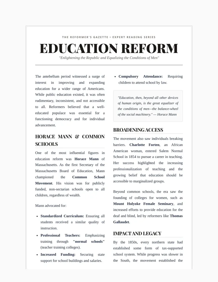 Reading Education Reform