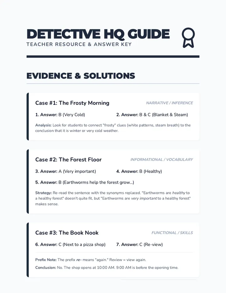 HQ Answer Key