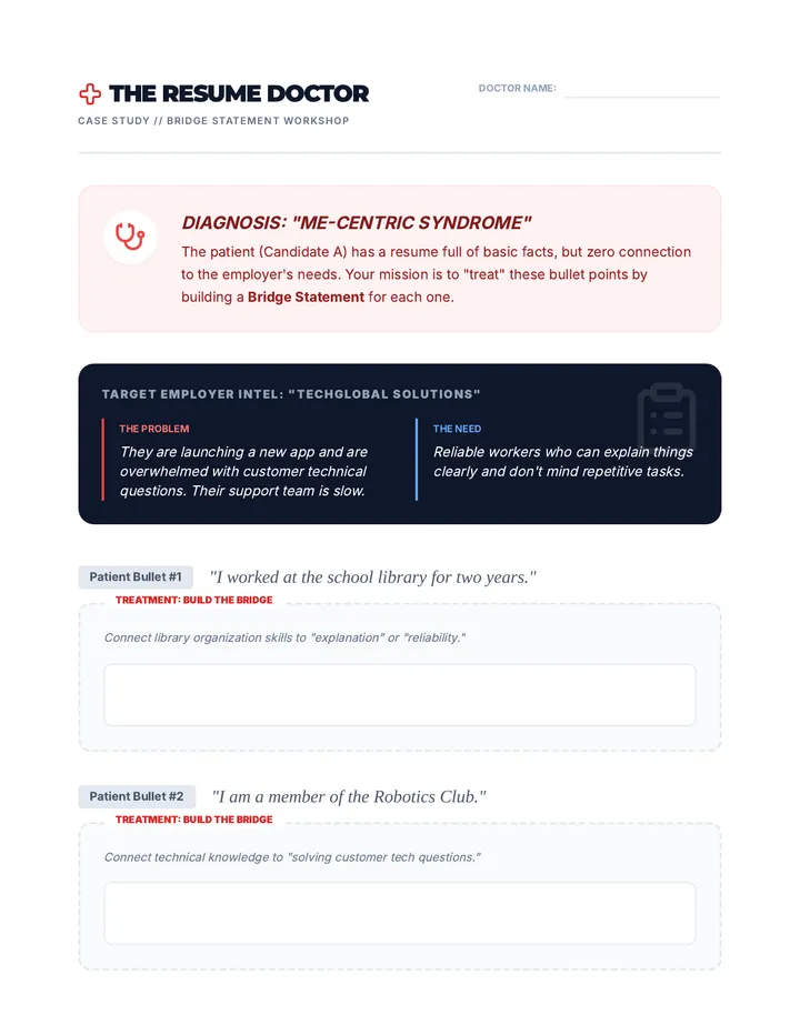 Resume Doctor Worksheet