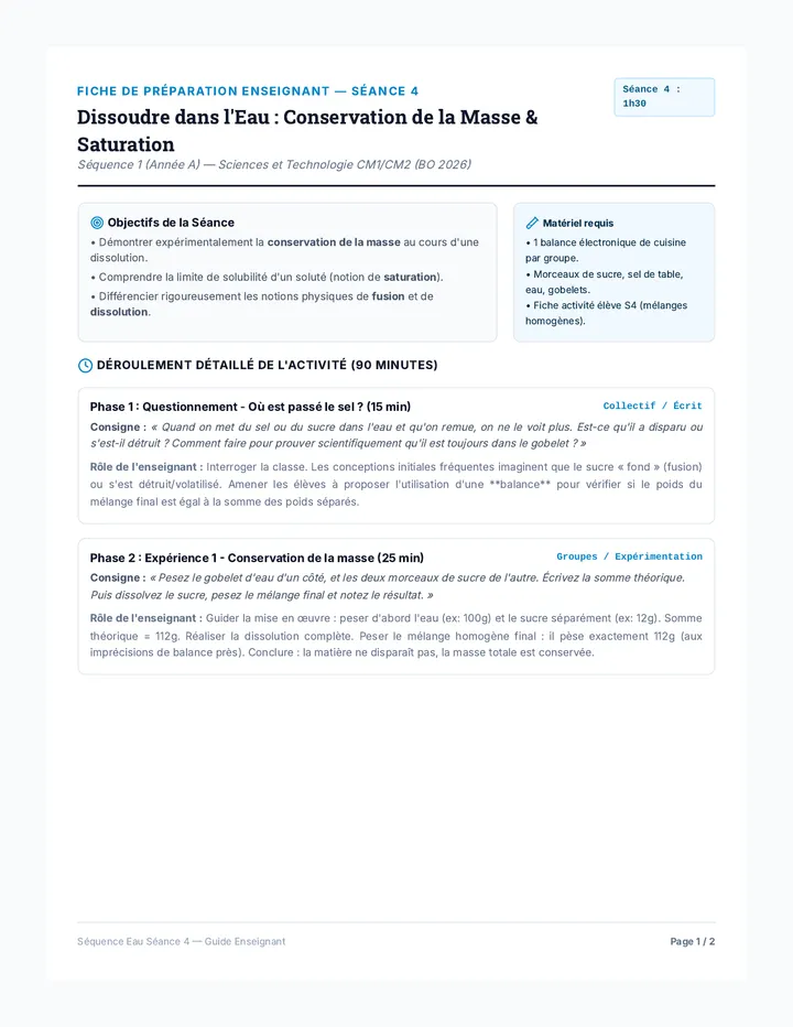 Fiche Prép Eau Séance 4