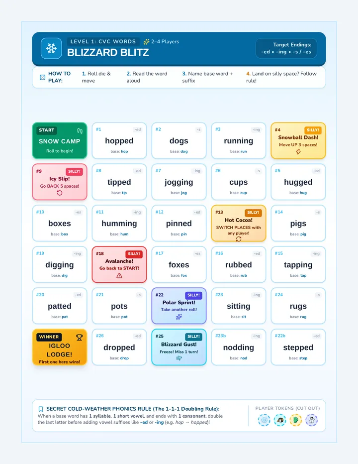 Blizzard Blitz Game Board
