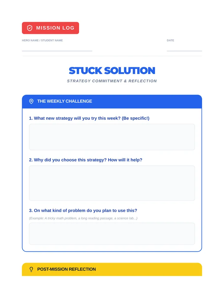 Stuck Solution Worksheet