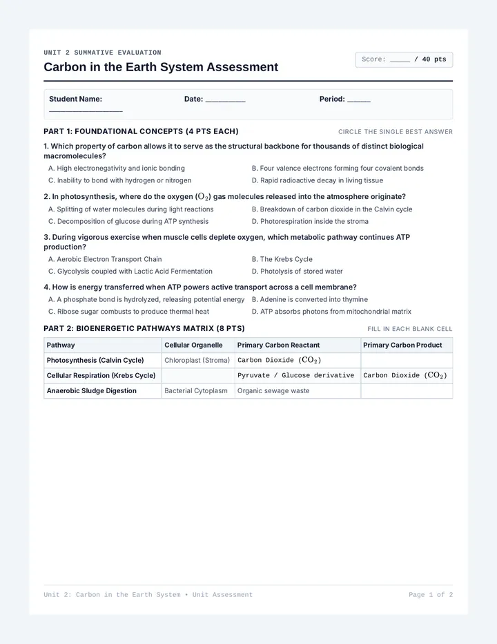 Carbon Cycles Assessment