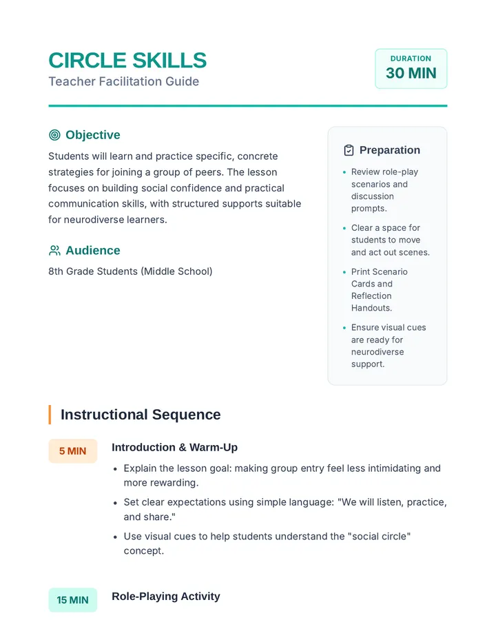 Circle Skills Teacher Guide