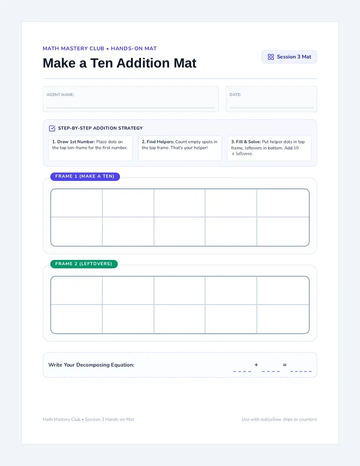 Make Ten Addition Mat