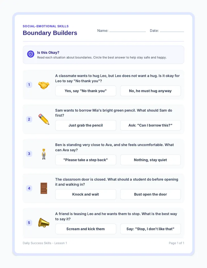 Boundary Builders Worksheet