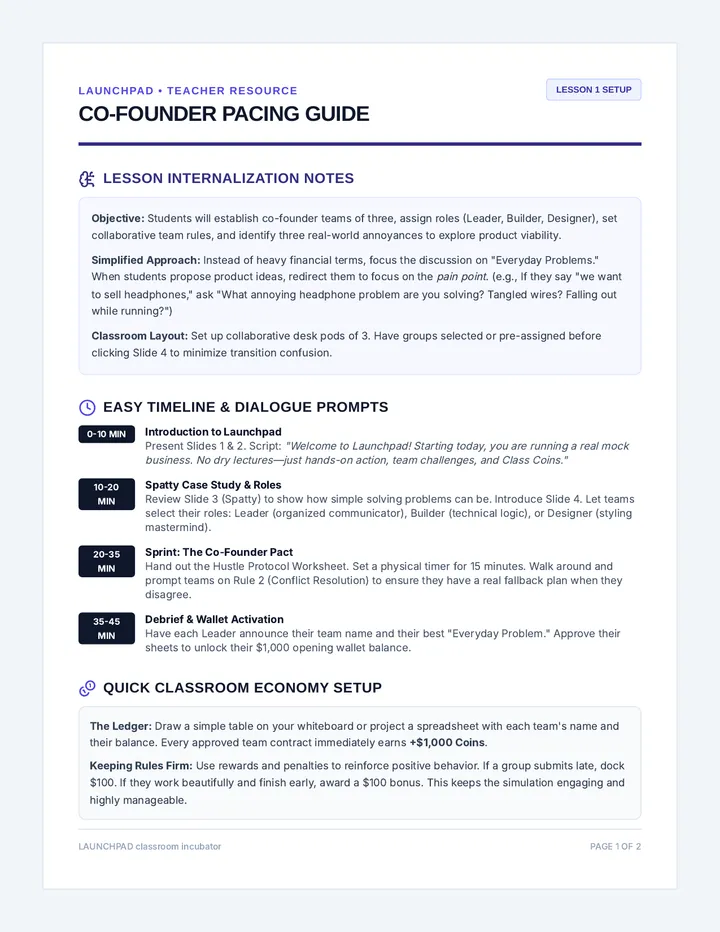 Co-Founder Pact Teacher Guide