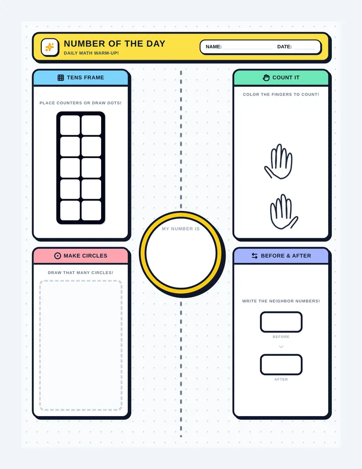 Number of the Day Worksheet