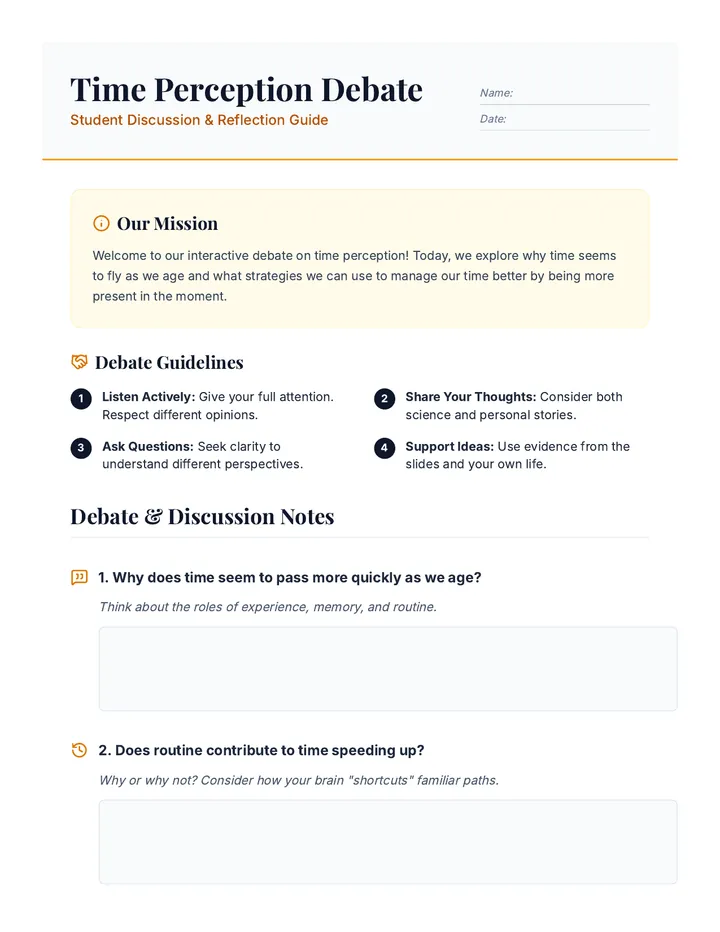 Time Perception Debate Guide