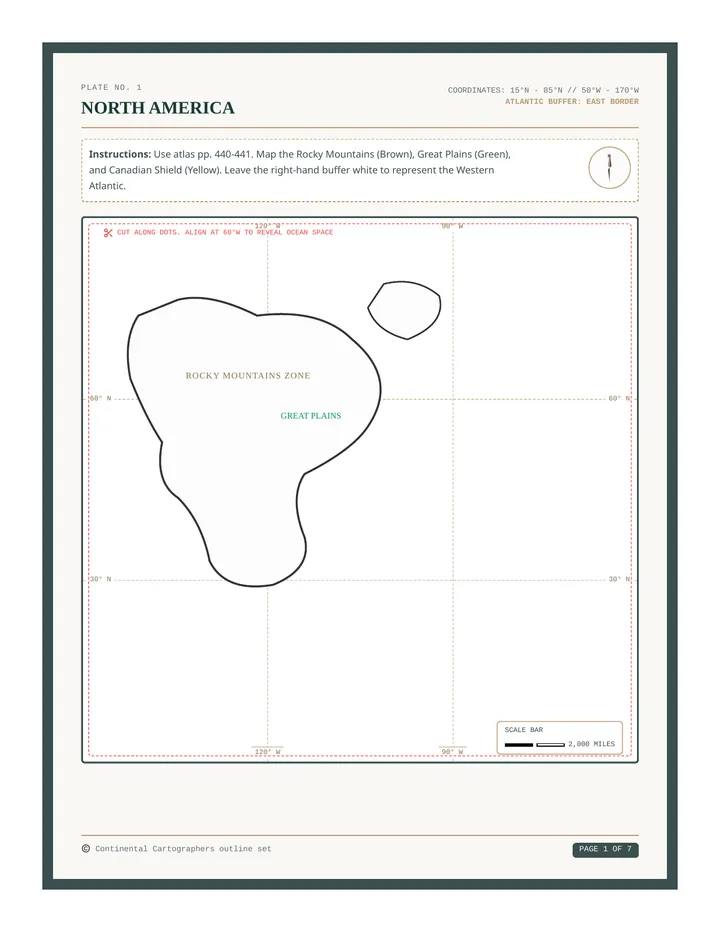 Continental Outline Maps