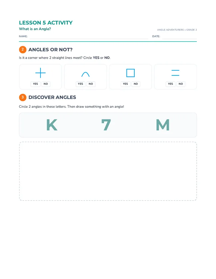 What is an Angle Worksheet Revised